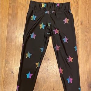 Terez foil star print leggings size large